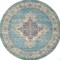 Homeroots 8 ft. Round Light Blue Distressed Medallion Area Rug 385338 - alternate 3